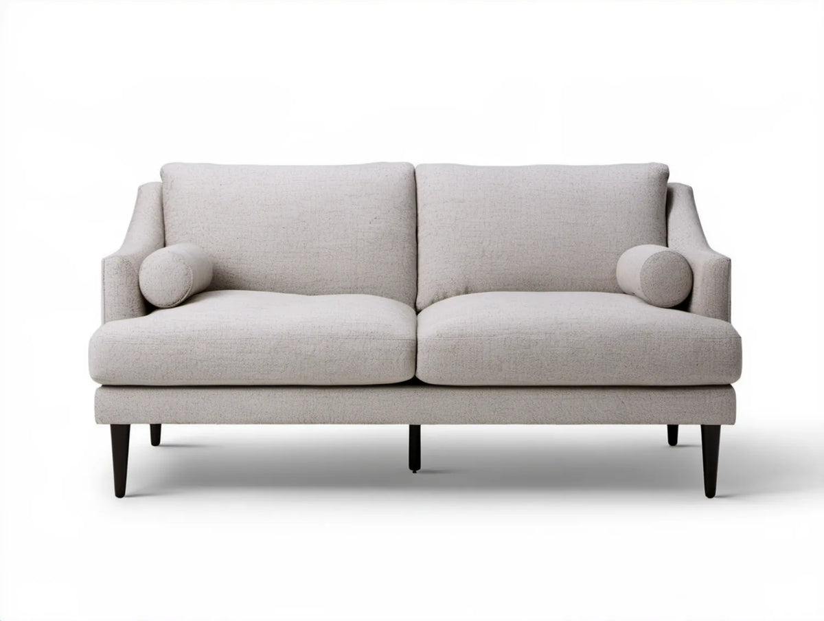 Kremowa sofa dwuosobowa z tkaniny bouclé 190 x 90 x 86 cm