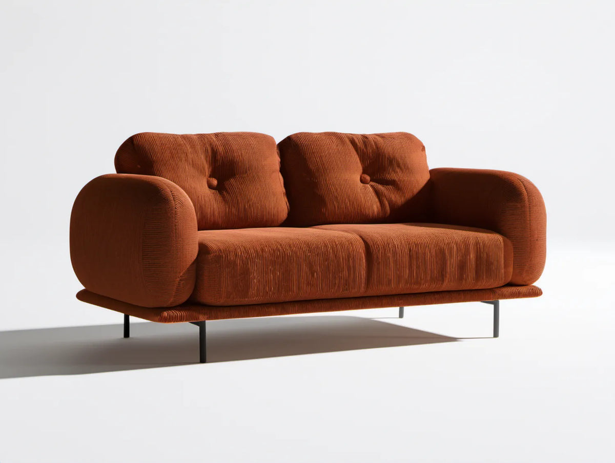 Dwuosobowa sofa ze sztruksu rdzawobrązowa 180 × 85 × 78 cm