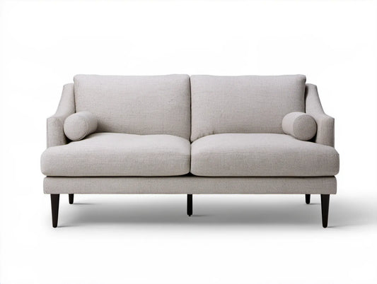 Kremowa sofa dwuosobowa z tkaniny bouclé 190 x 90 x 86 cm